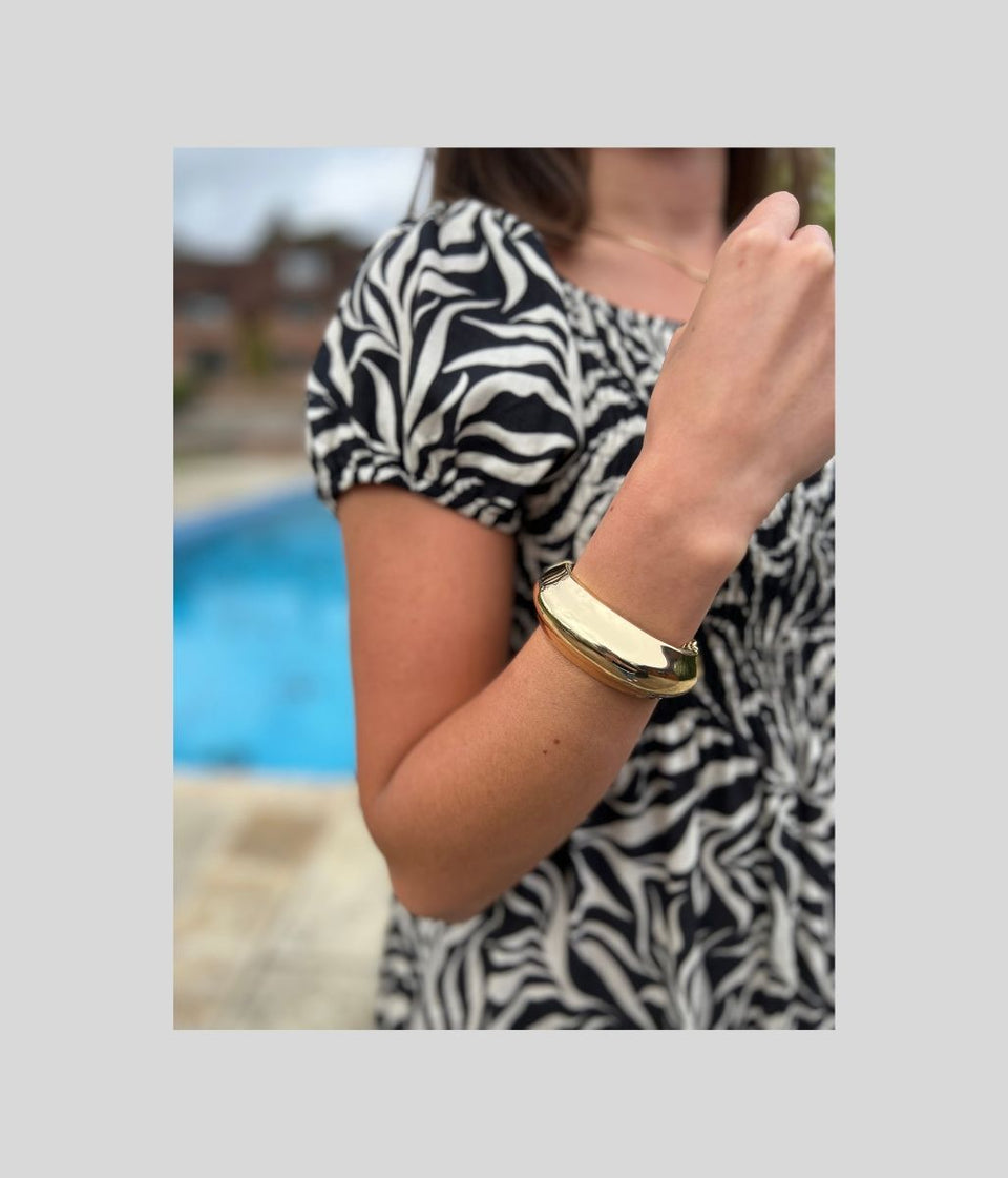 Gold Hinge Bangle Bracelet