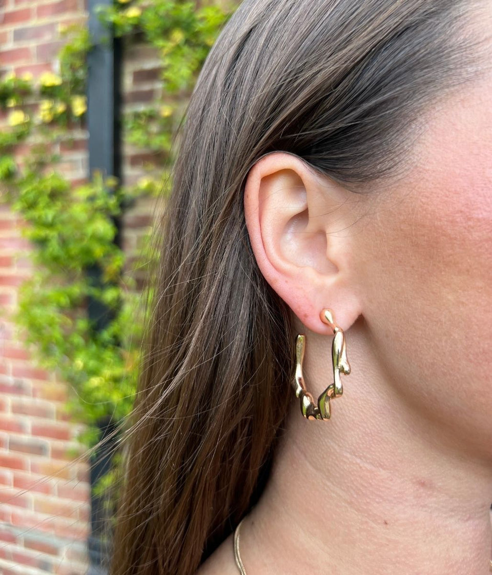 Gold Twist Hoop Earrings
