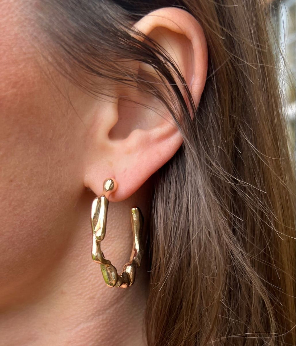 Gold Twist Hoop Earrings