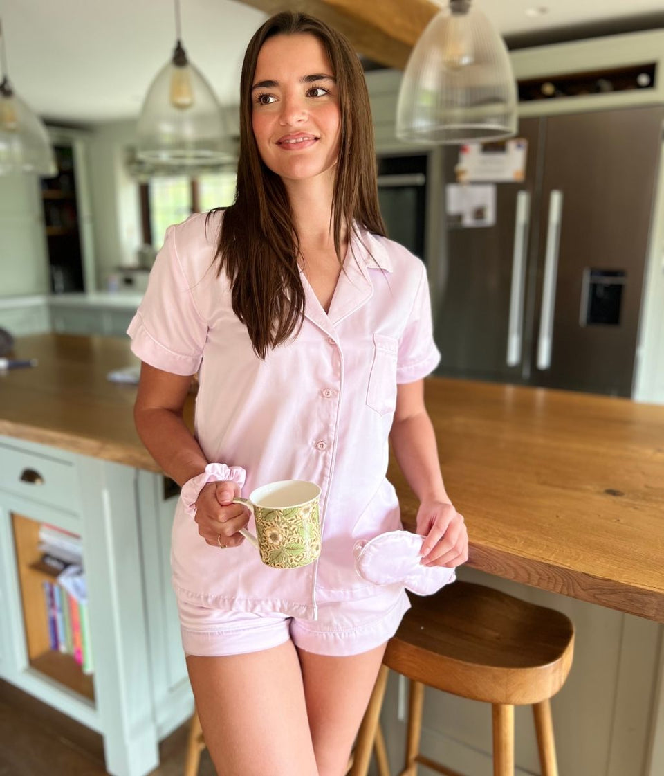 Gift Boxed Satin Pink Short Pyjamas