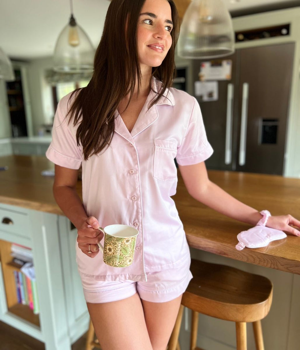 Gift Boxed Satin Pink Short Pyjamas