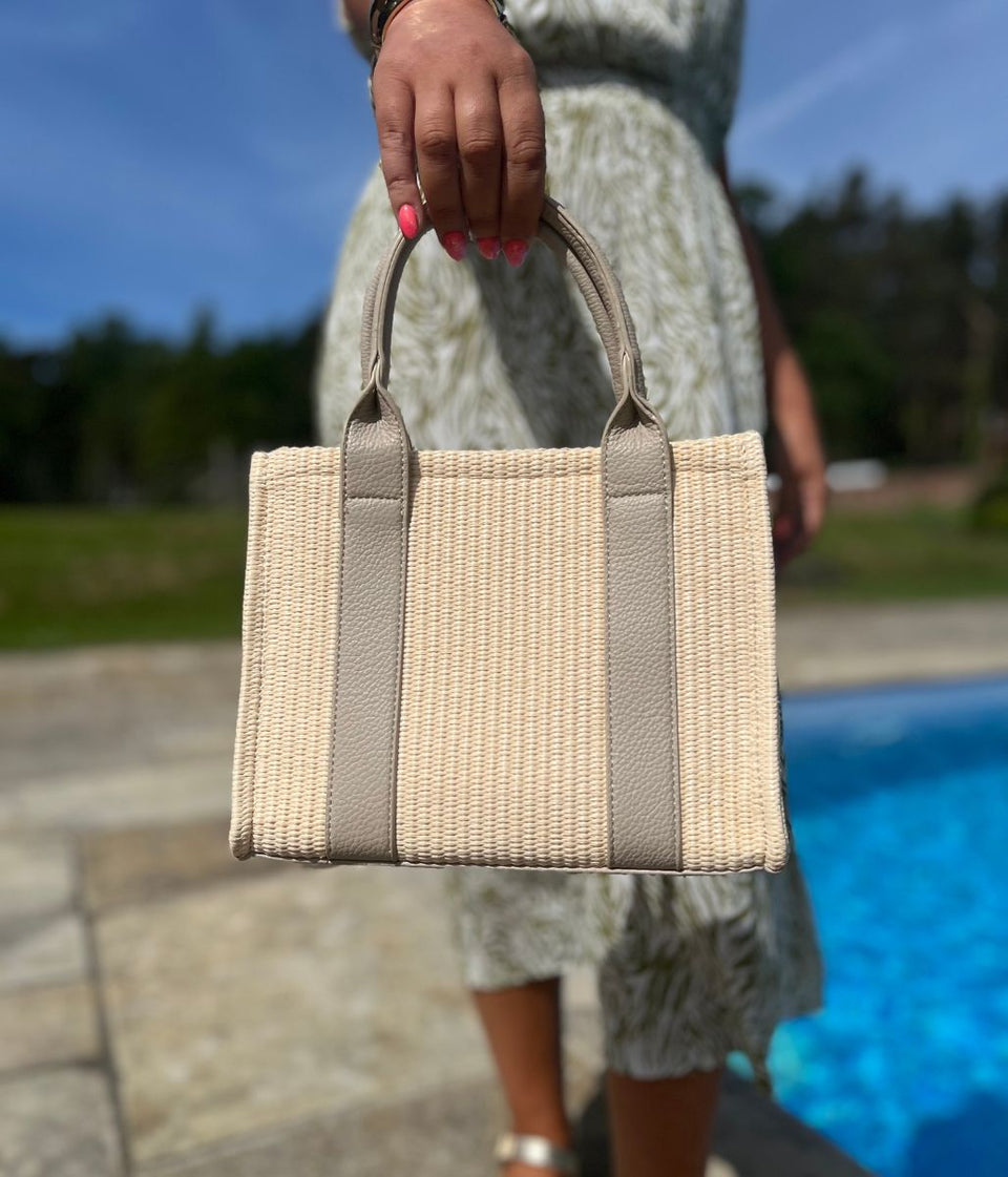 Beige Corsica Woven Bag