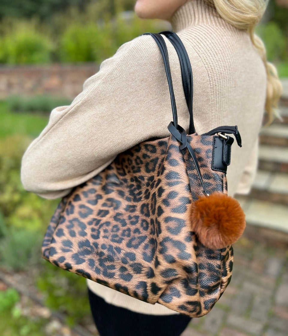 Leopard Print Tote Handbag