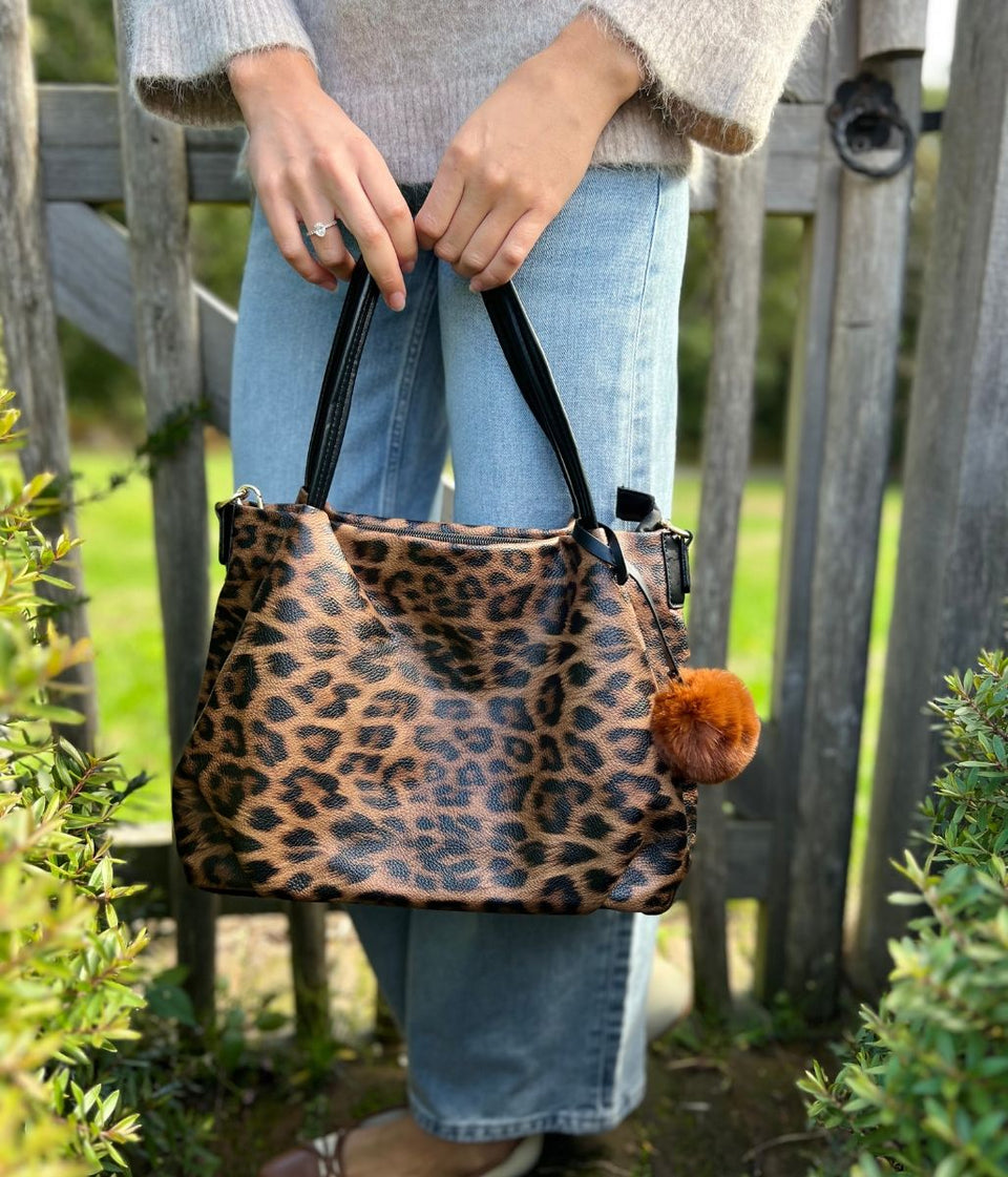 Leopard Print Tote Handbag