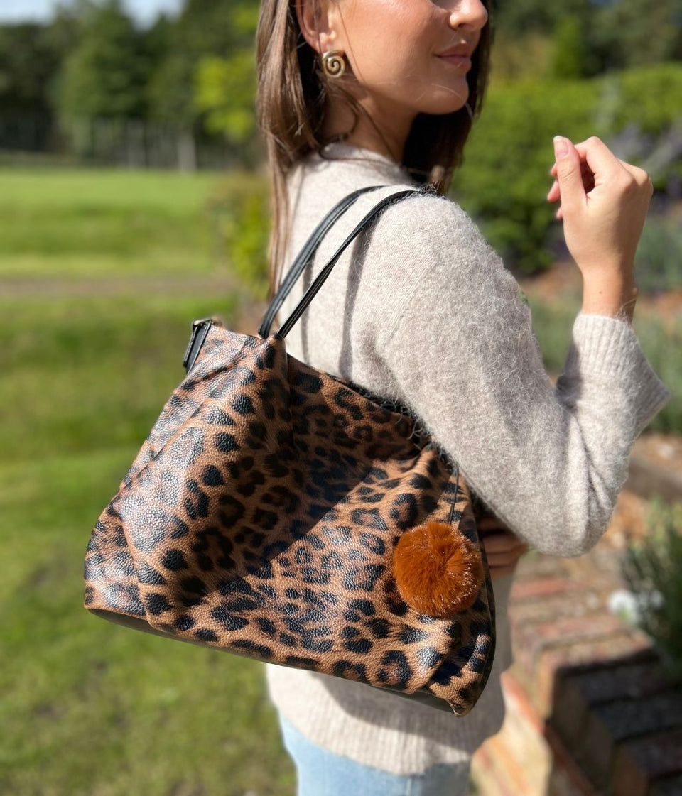 Leopard Print Tote Handbag