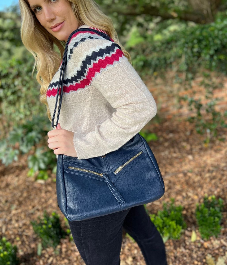 Navy Large Crossbody Handbag