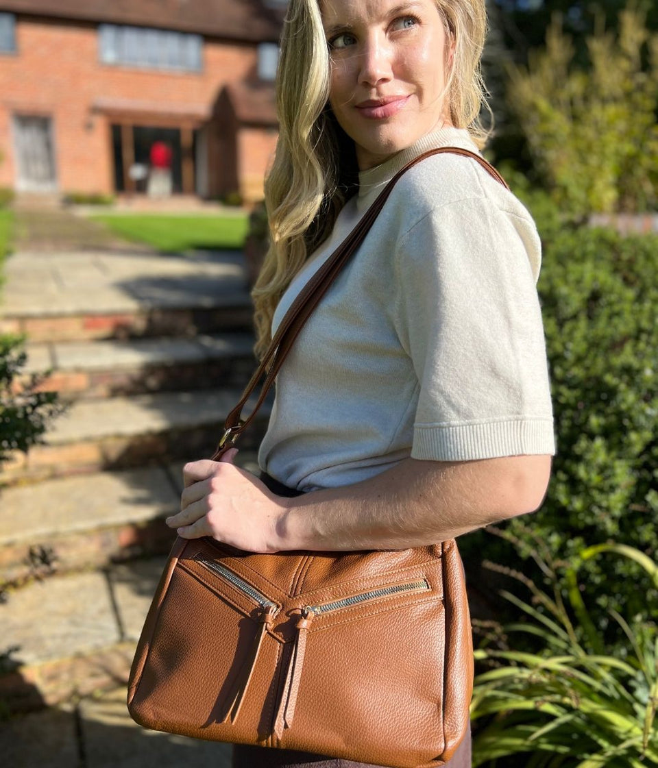 Tan Large Crossbody Handbag