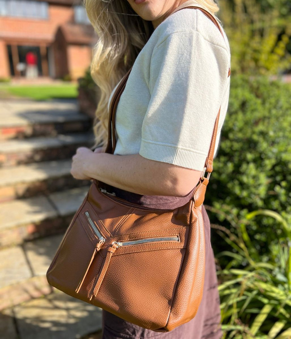 Tan Large Crossbody Handbag