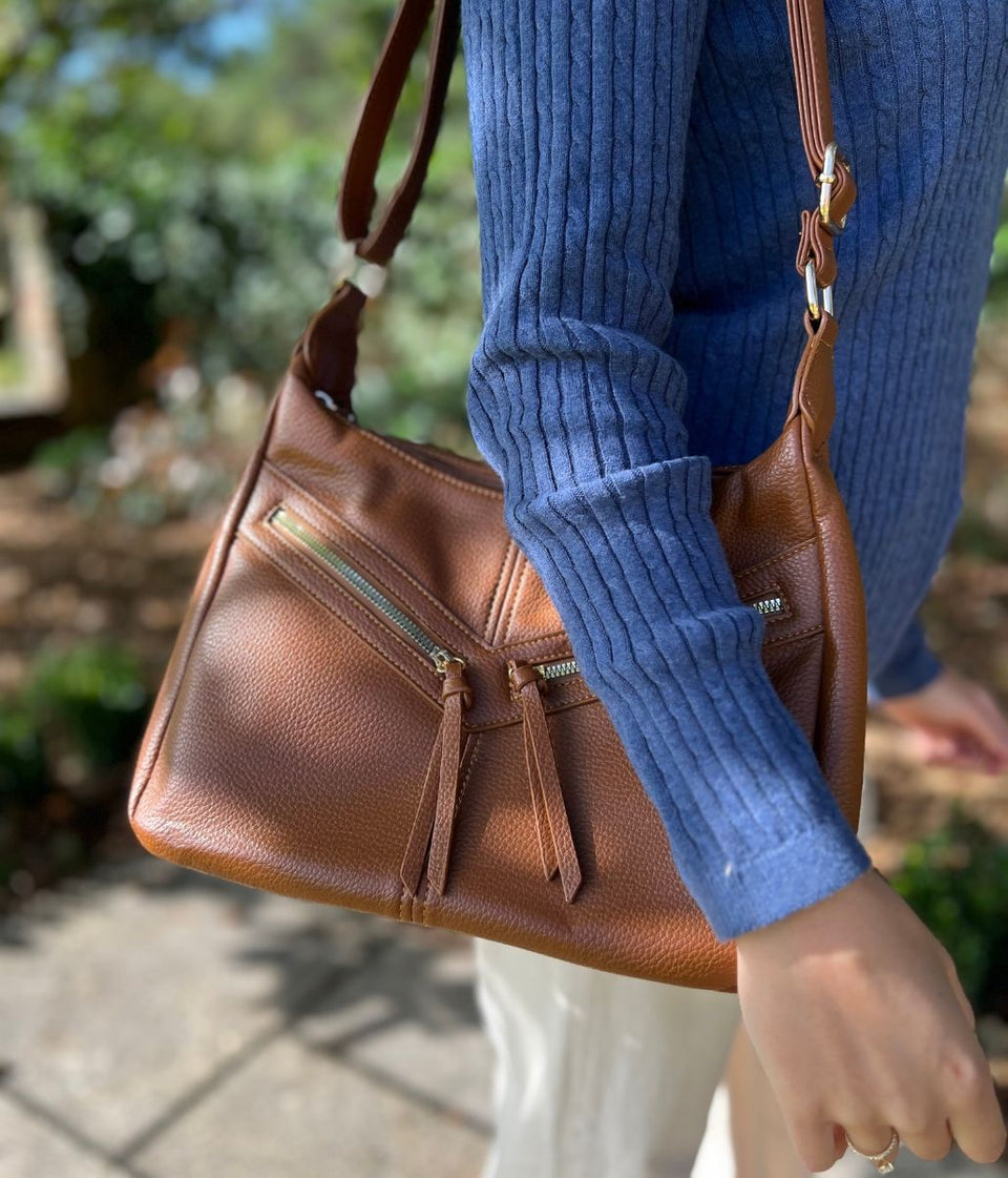 Tan Large Crossbody Handbag