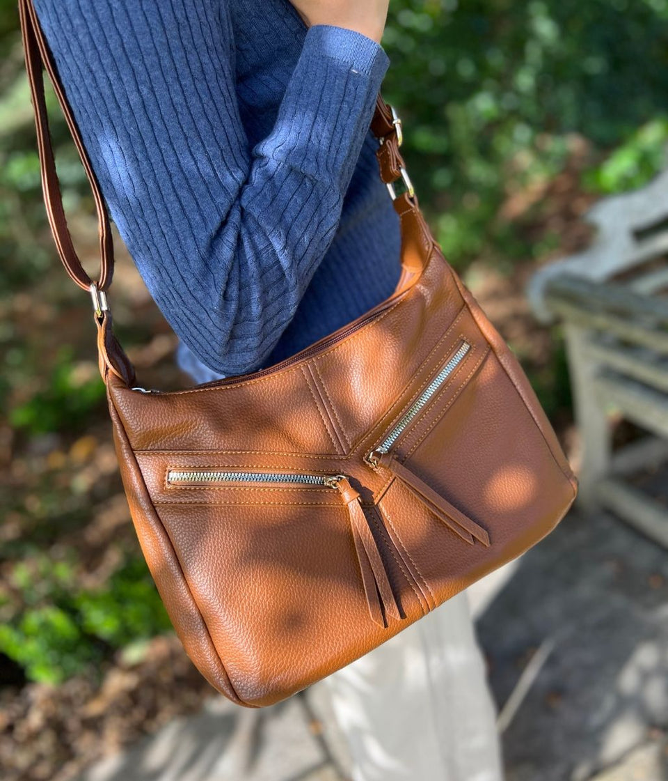 Tan Large Crossbody Handbag