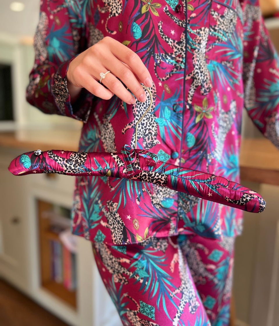 Luxury Satin Cheetah Pyjamas with Hanger