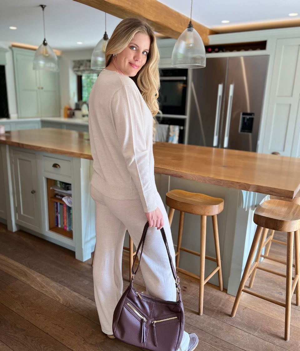 Natural Round Neck Merino Wool Co-Ord Set