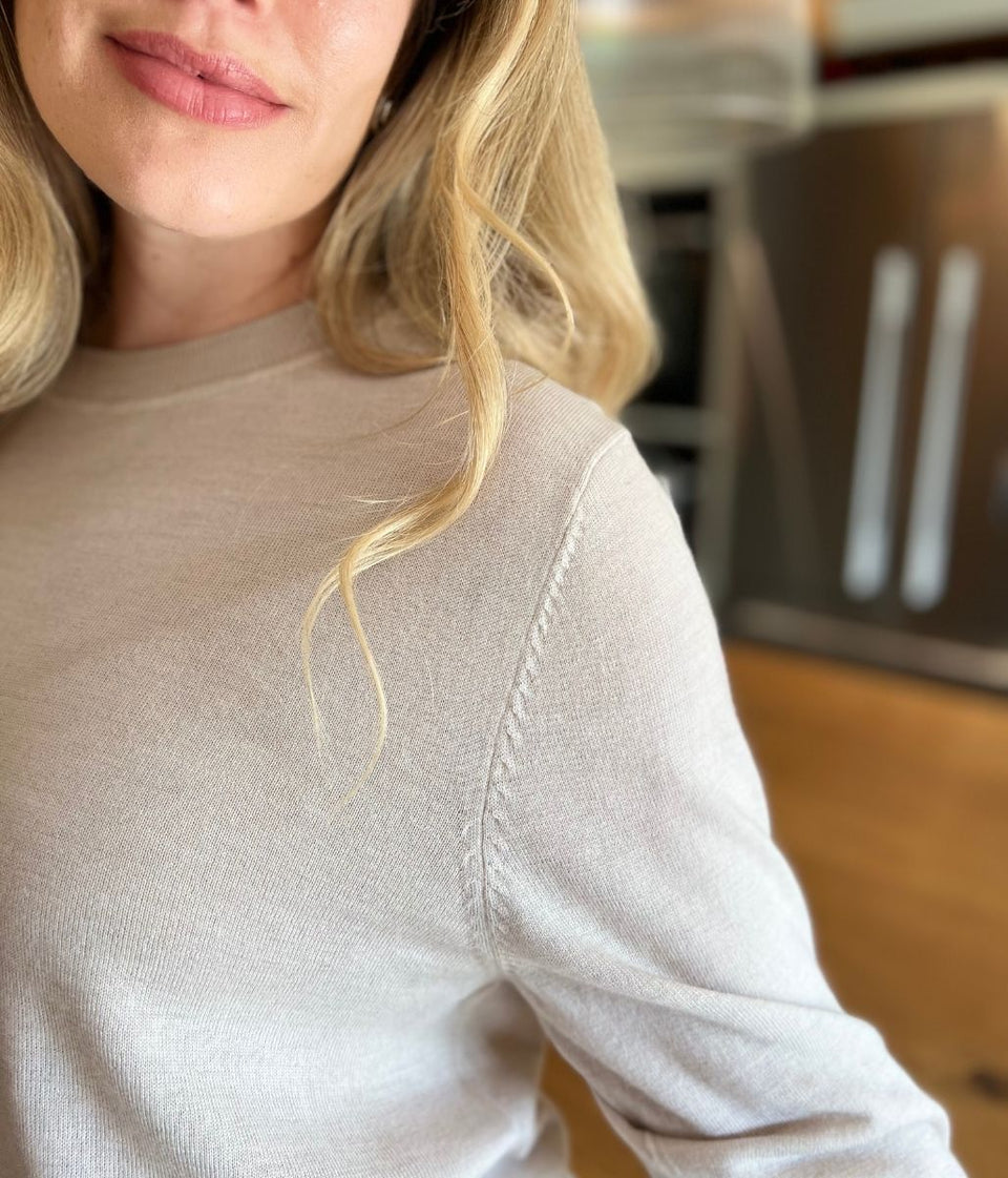Natural Round Neck Merino Wool Co-Ord Set