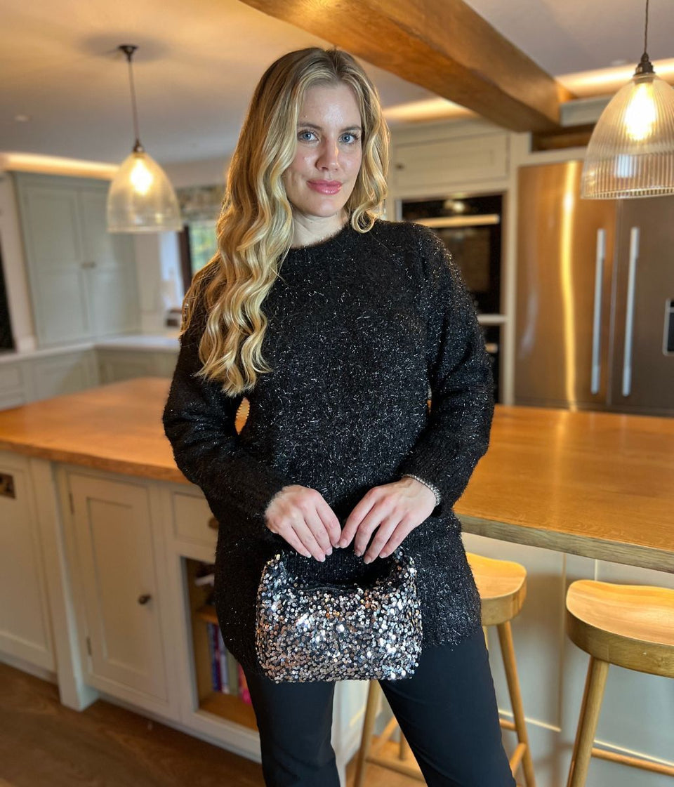 Silver Sequin Grab Bag