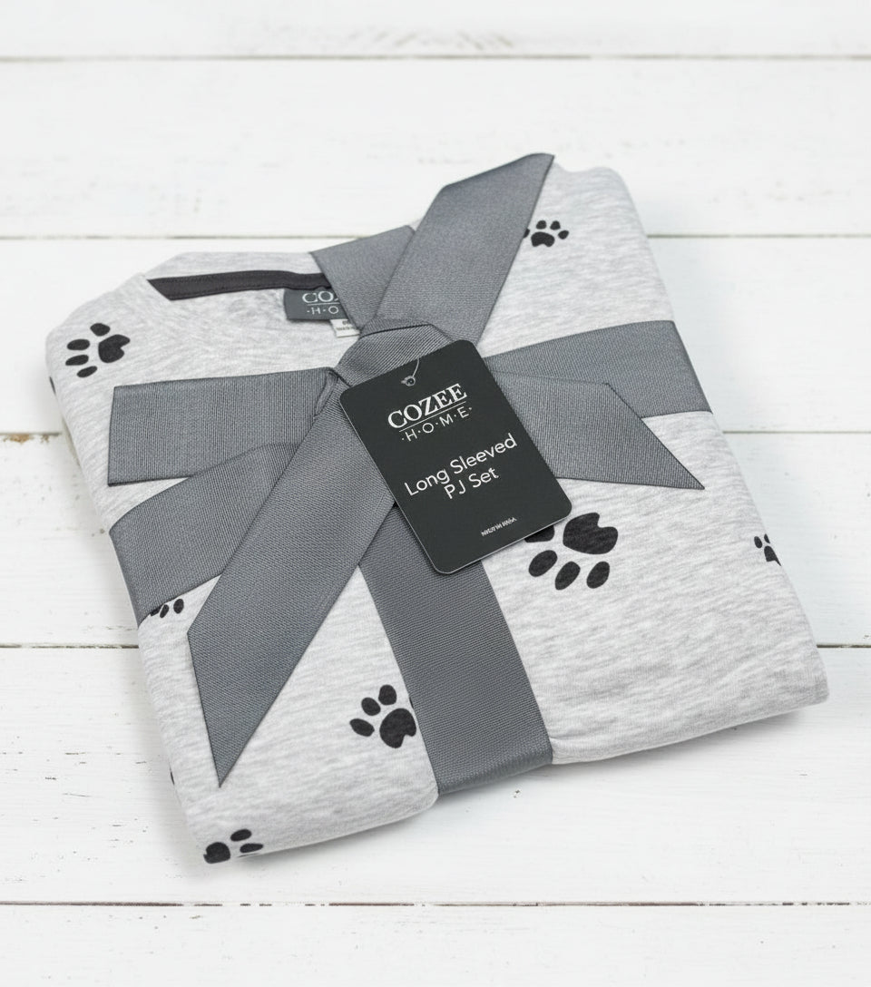 Grey Paw Print Cozee Home Pyjama Set