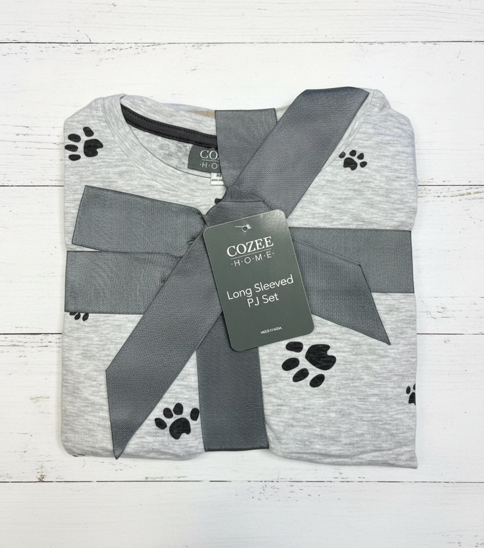 Grey Paw Print Cozee Home Pyjama Set