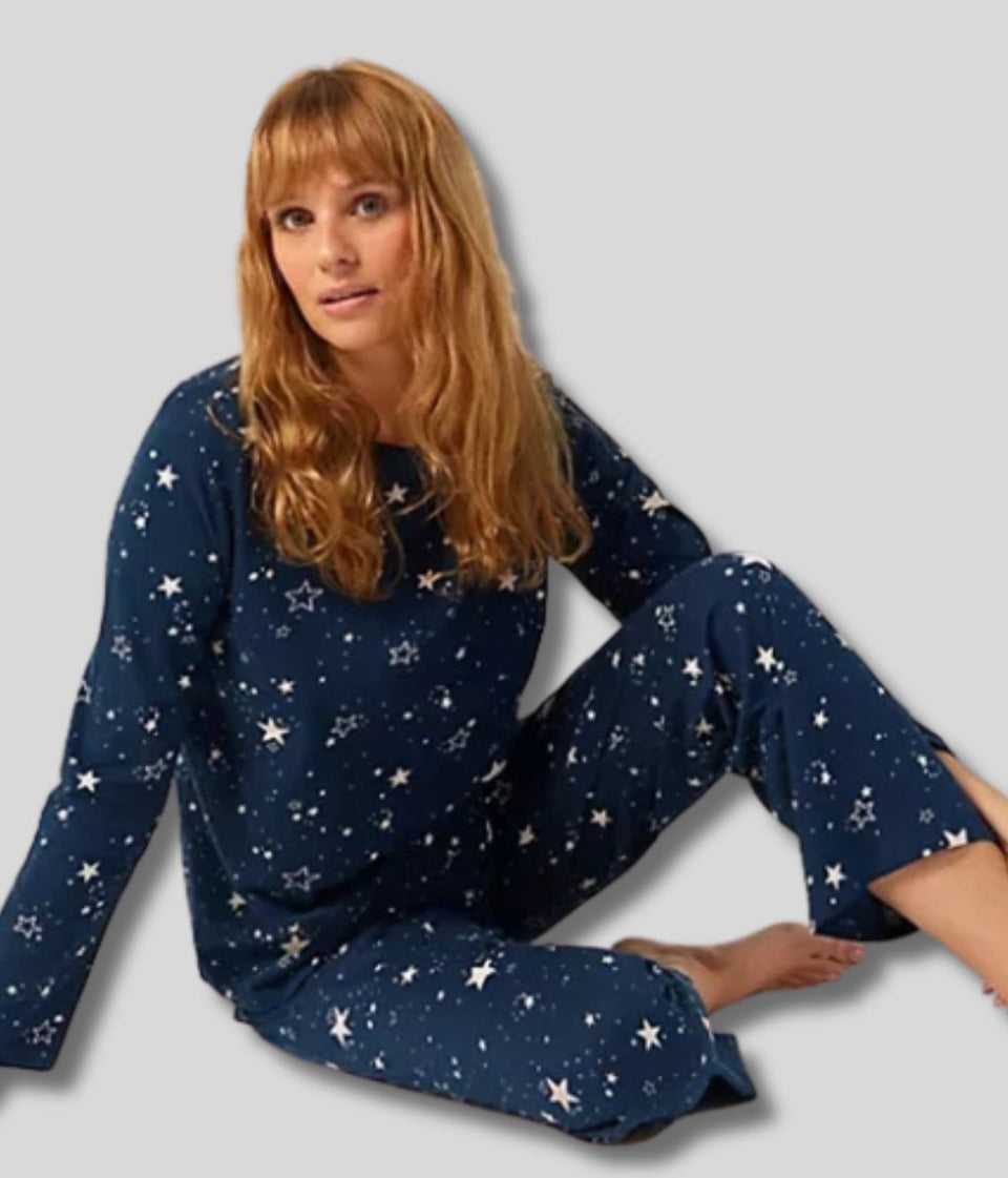 Navy Star Print Cozee Home Pyjama Set