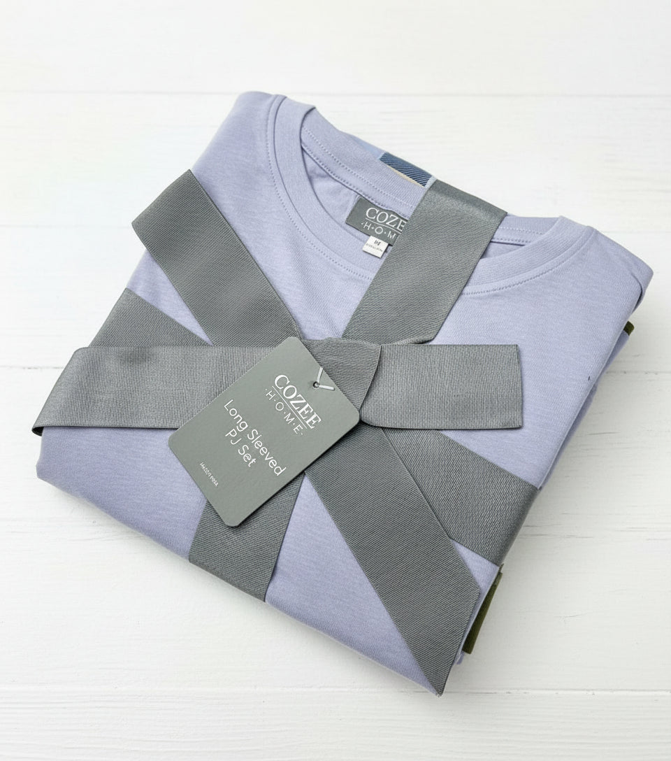 Lilac Checked Star Print Cozee Home Pyjama Set