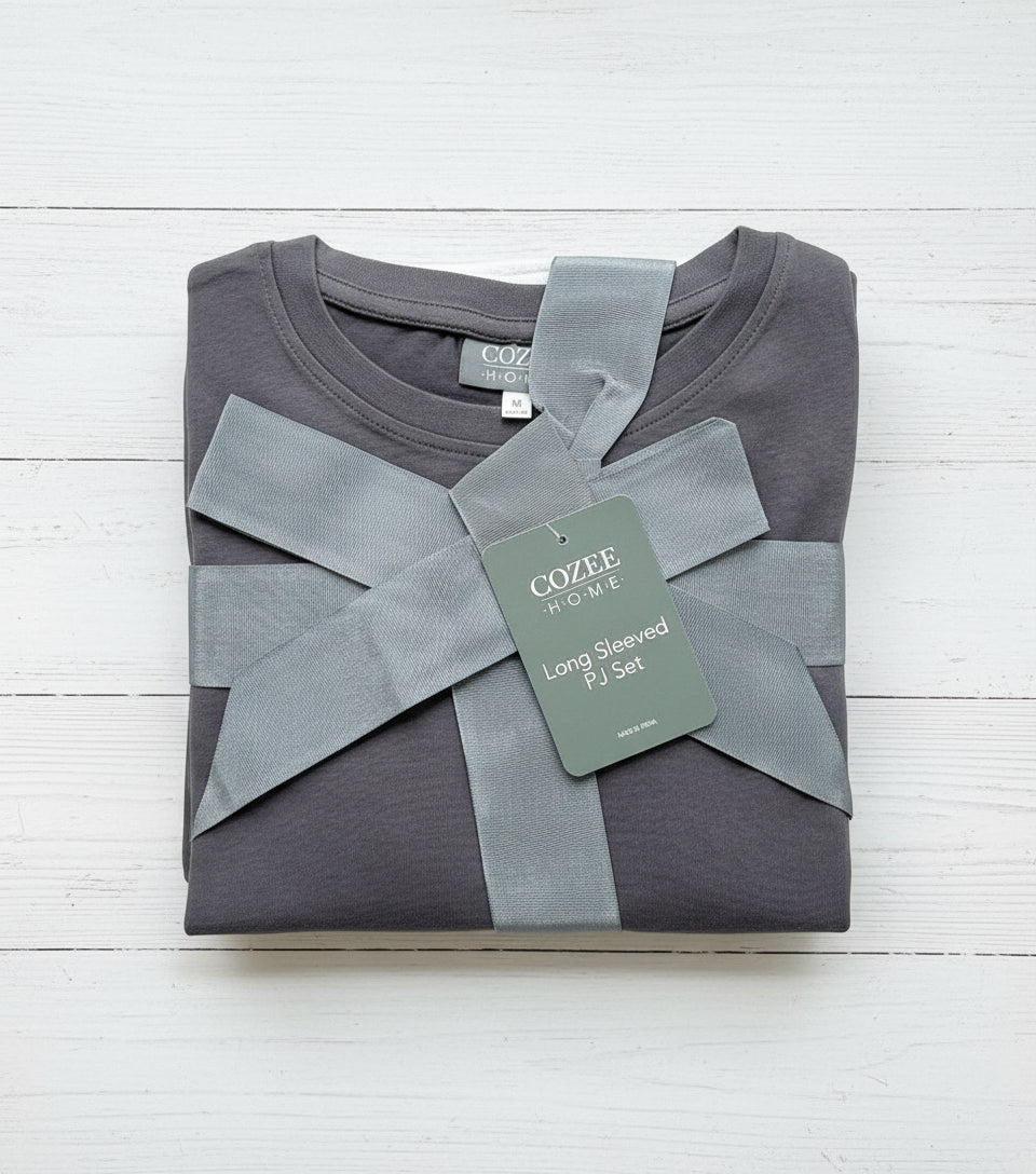 Dark Grey Paw Print Cozee Home Pyjama Set