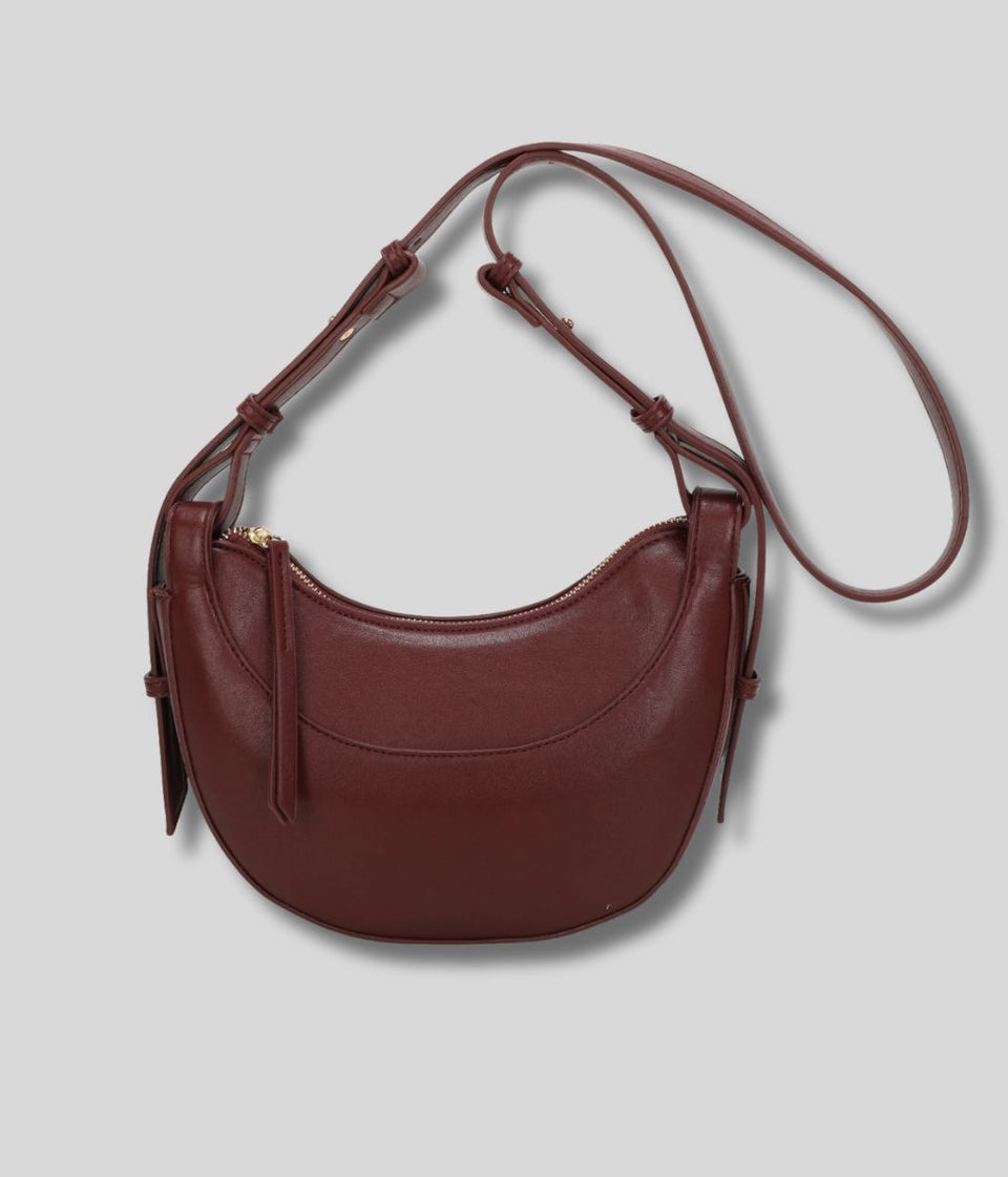 Wine Cassie Crescent Bag