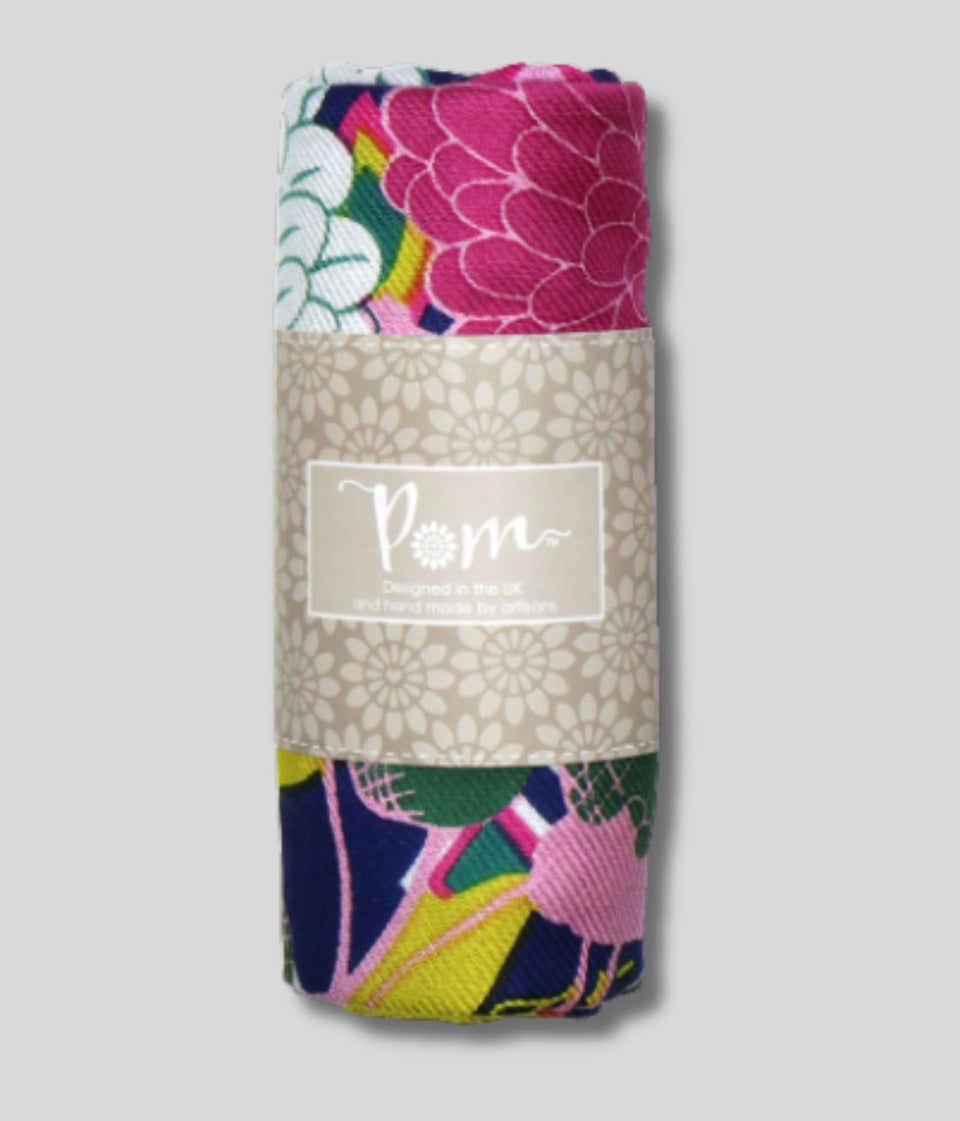 POM Green Mix Dahlia Print Bamboo Scarf
