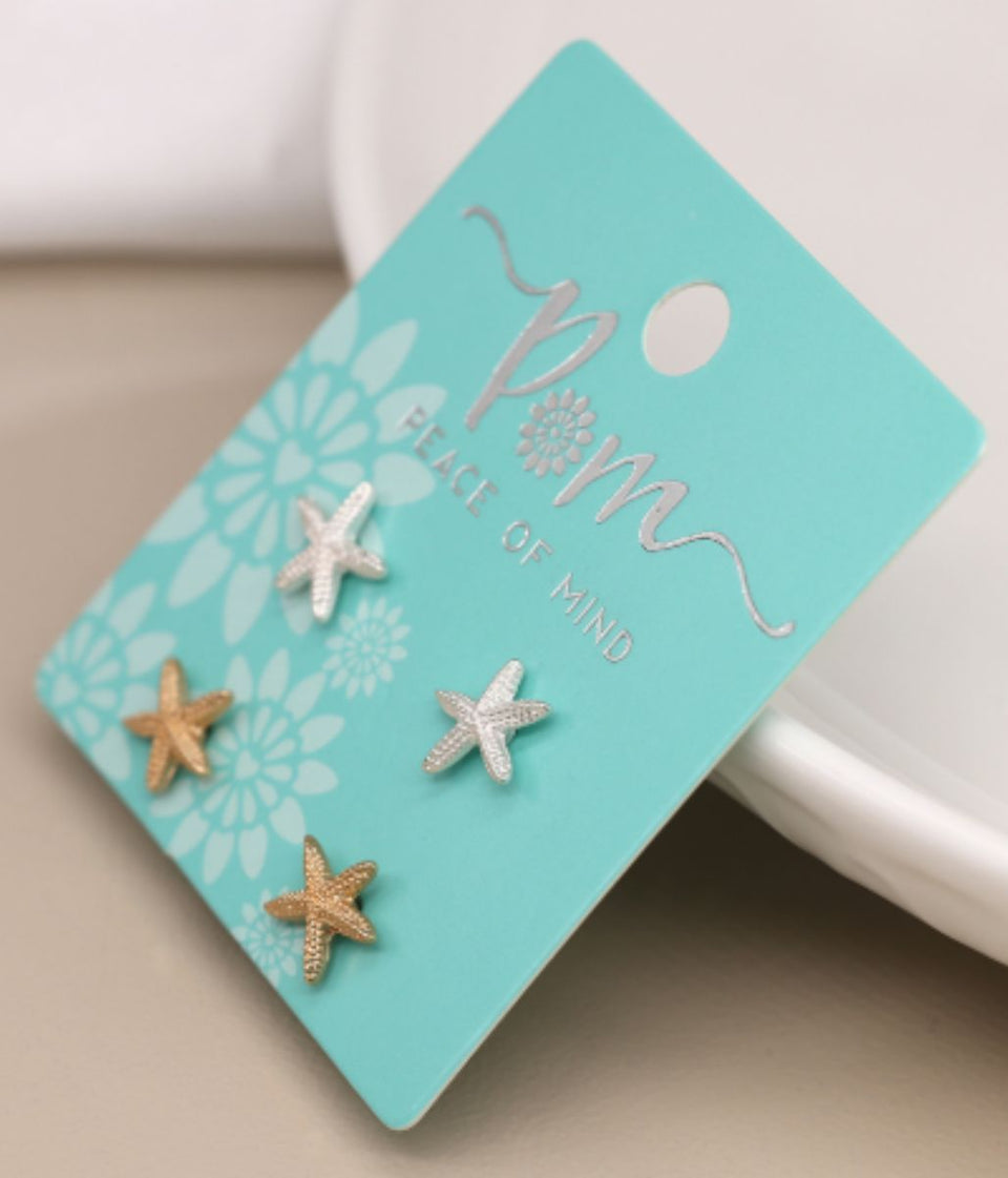 POM Starfish Stud Earring Duo Set