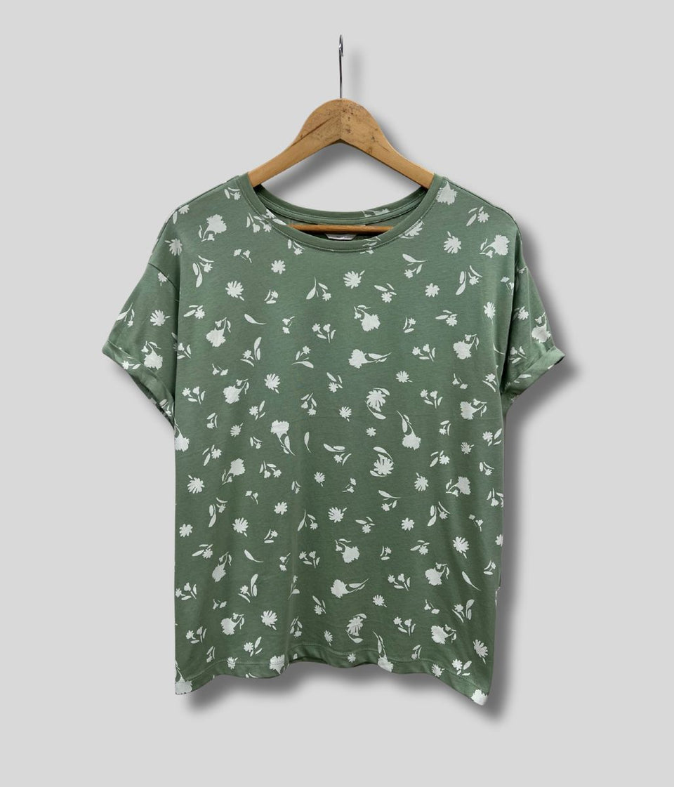 Green Leaf Cotton Printed Pyjama Set