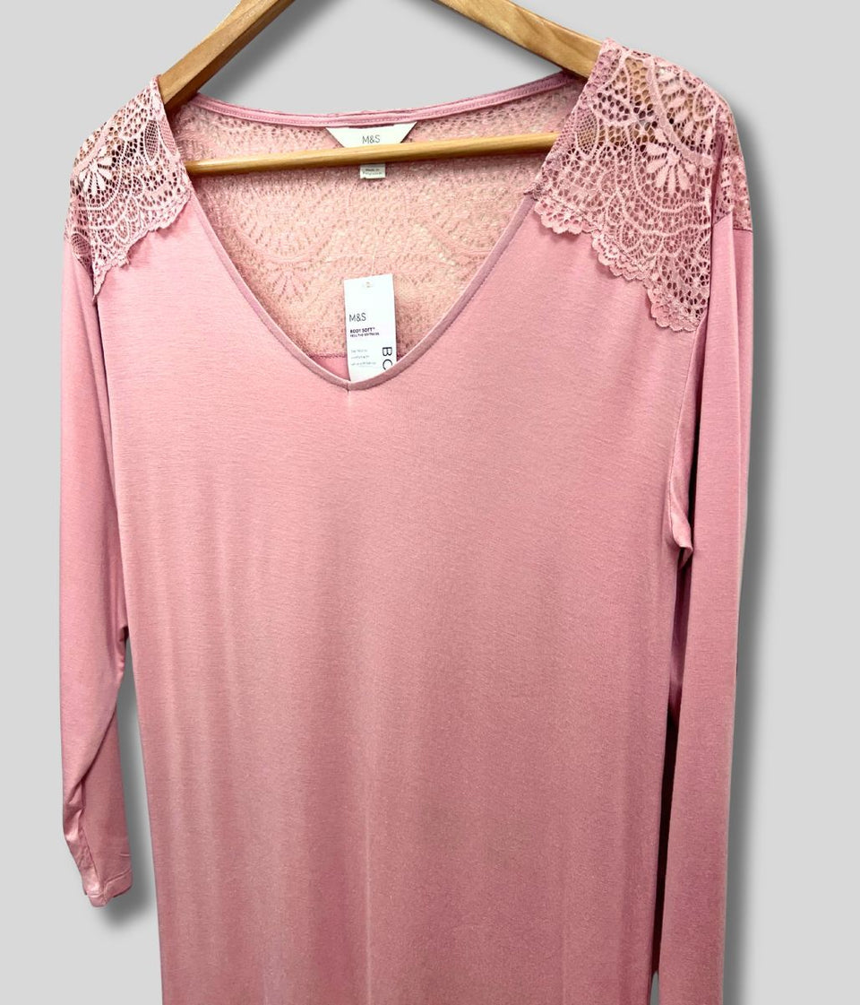 Antique Rose Lace Insert Nightdress