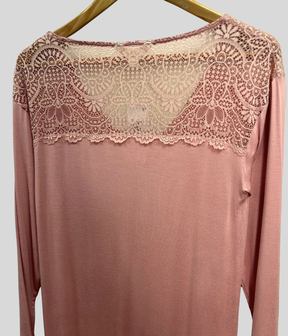 Antique Rose Lace Insert Nightdress