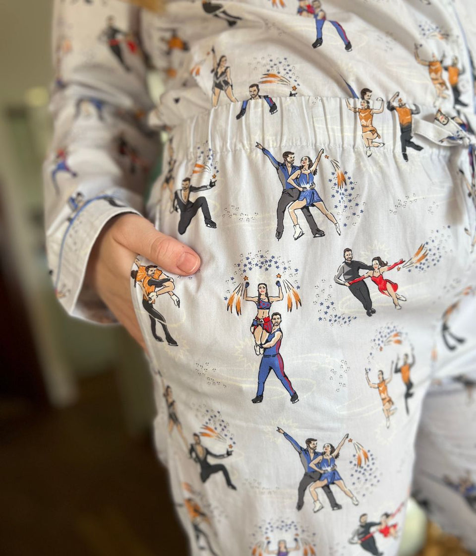 Blue Lilah & Lewis Ice Skating Pyjamas