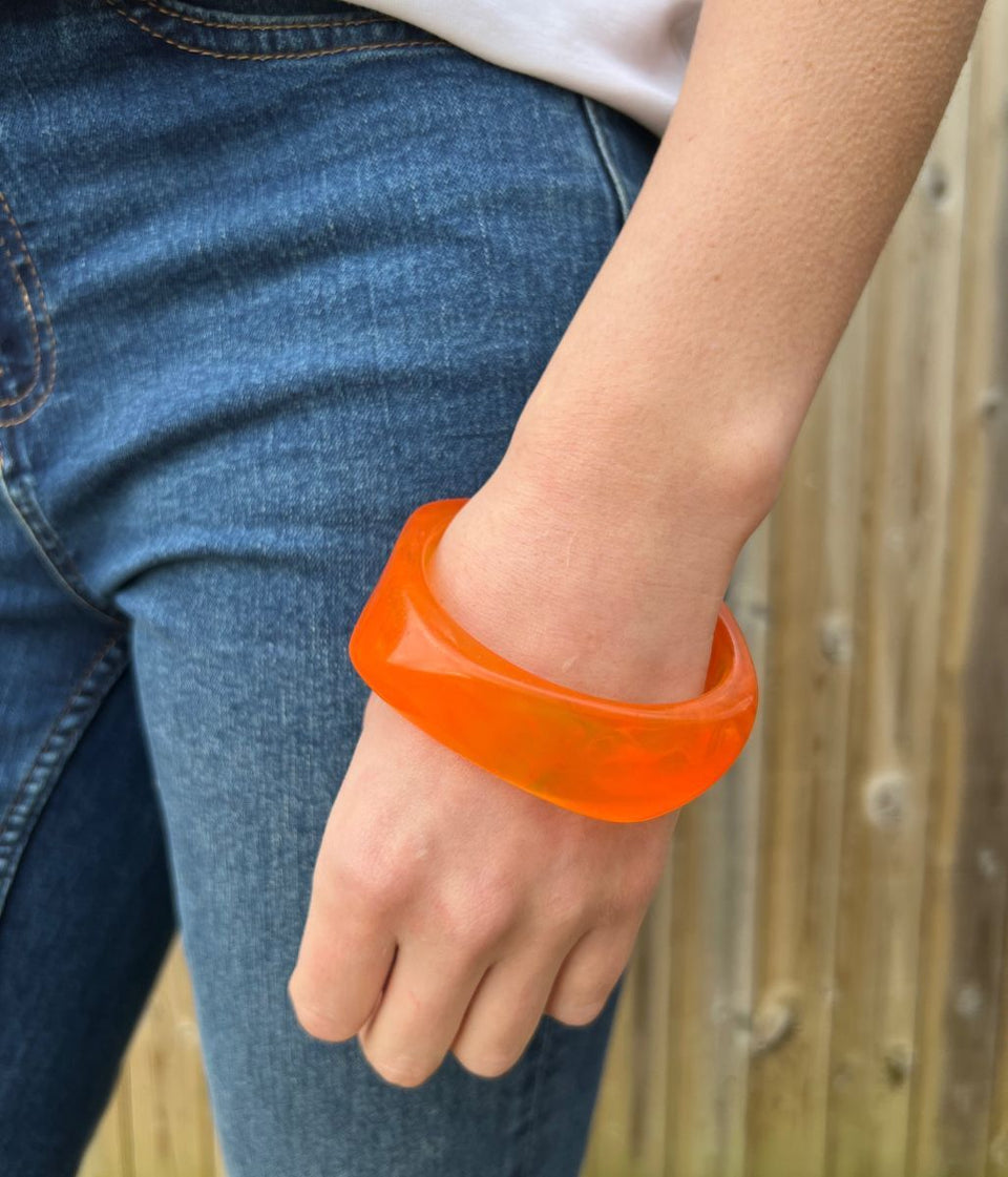 Orange Solid Vintage Style Bangle