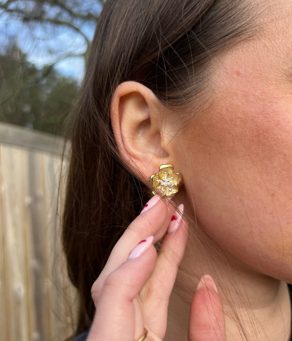 Golden Flower Earrings