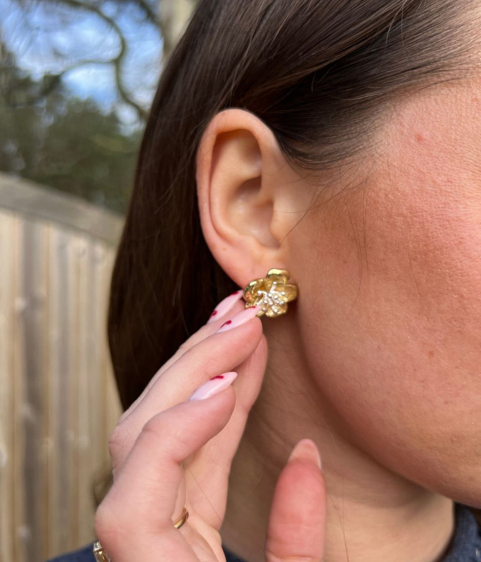 Golden Flower Earrings