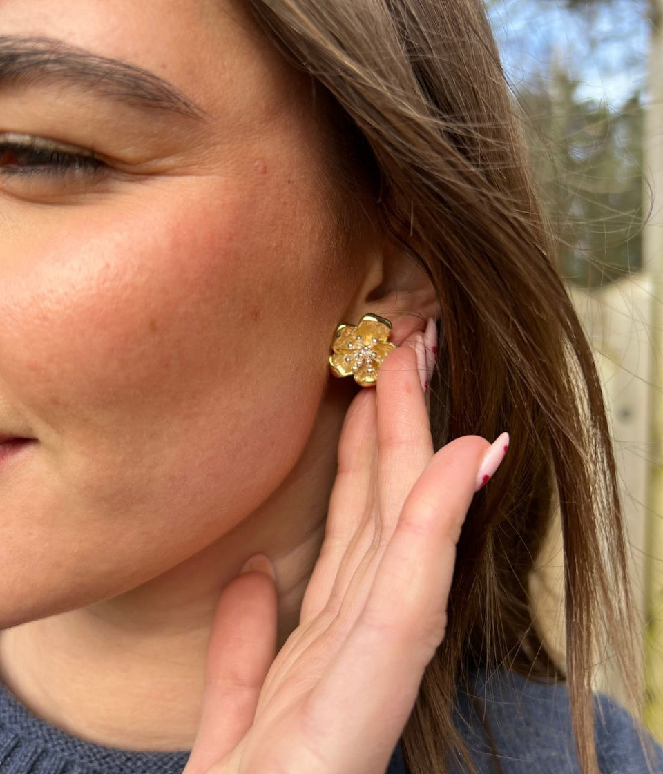 Golden Flower Earrings