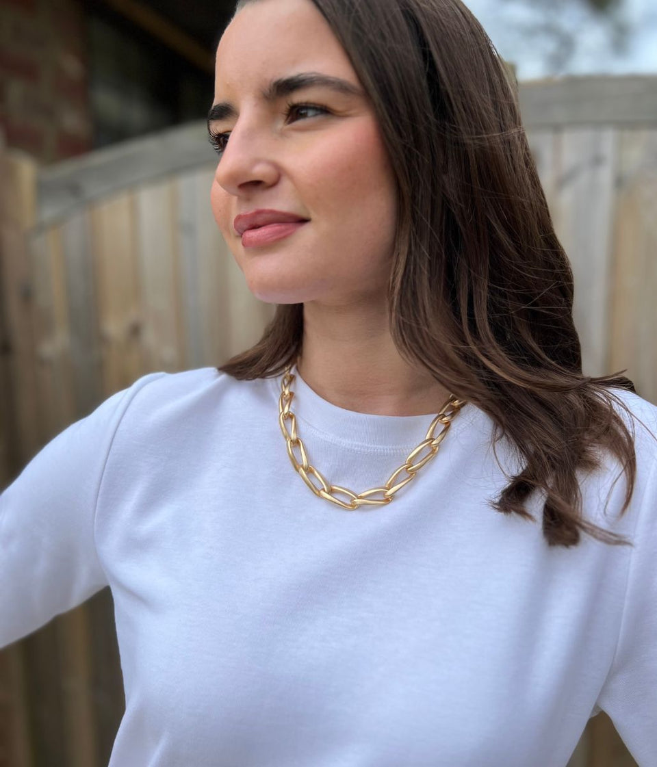 Matt Golden Chunky Chain Link Necklace