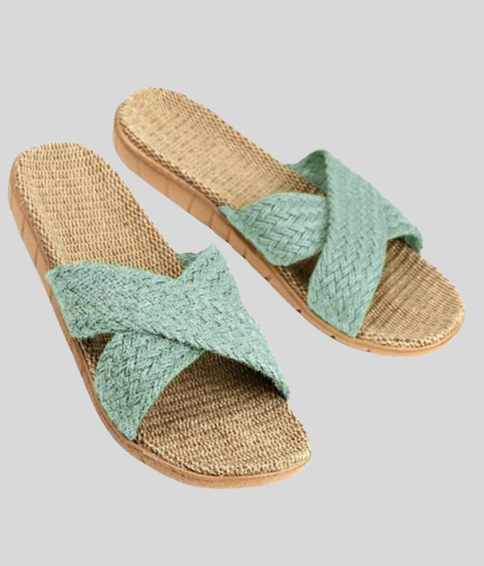 Aqua Crossover Woven Sliders