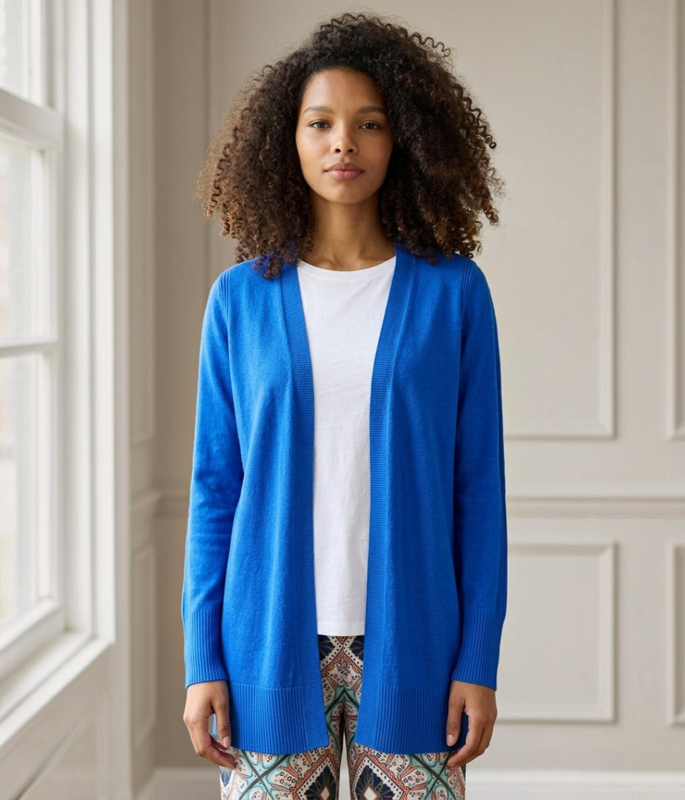 Blue Supersoft Longline Cardigan