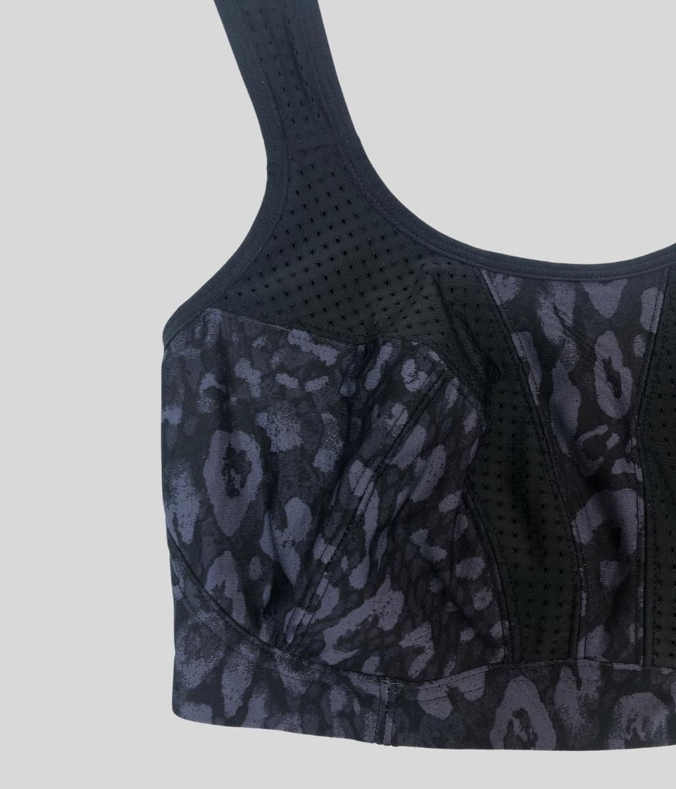 Black Print Ultimate Support Sports Bra