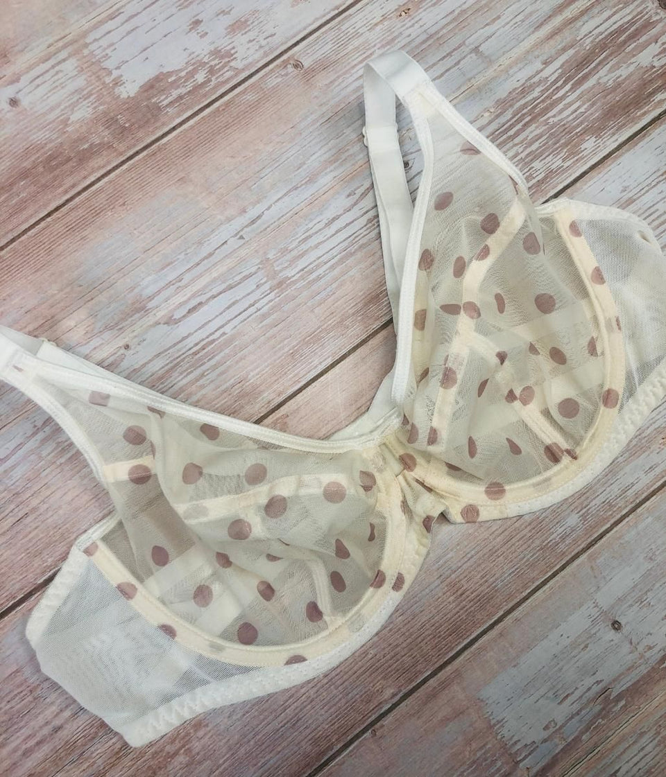 Ivory Spotted Underwired Bra