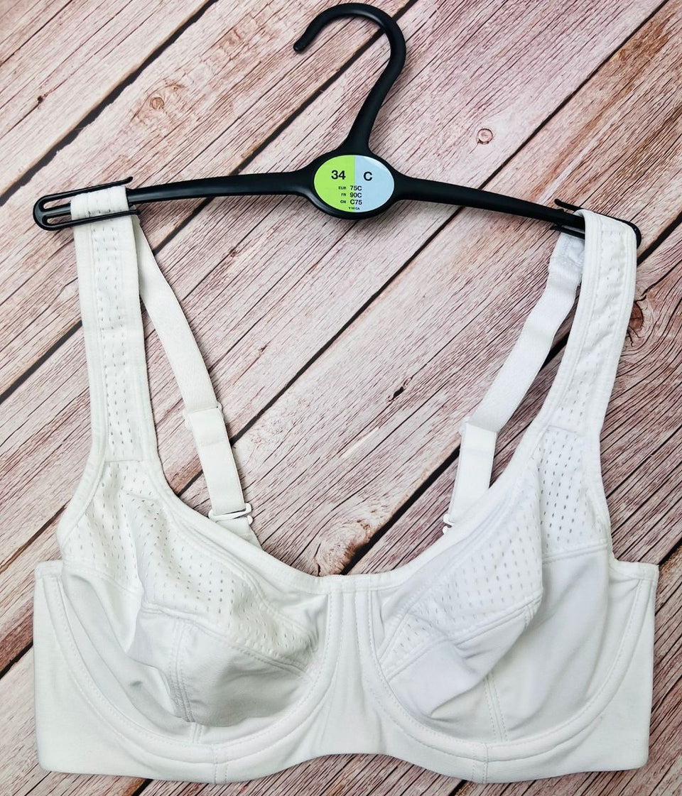 White Good Moves Sports Bra