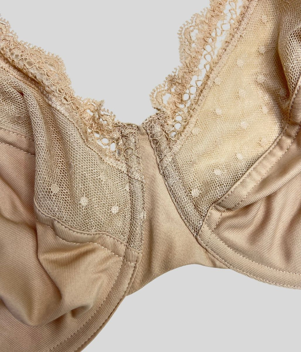 Nude Underwired Lace Trim Bra