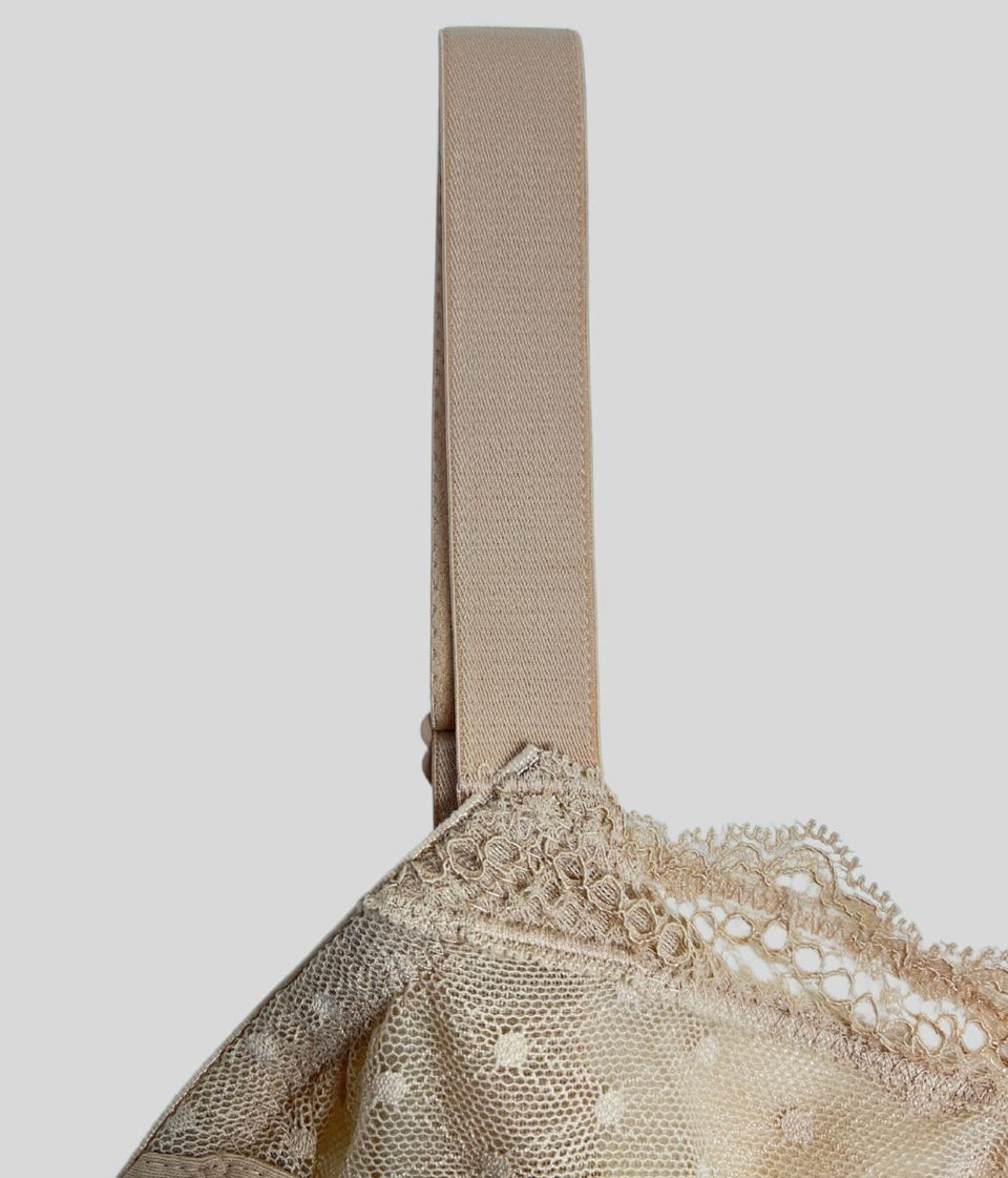 Nude Underwired Lace Trim Bra