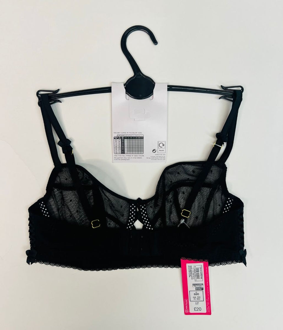 Black Boutique Balcony Bra