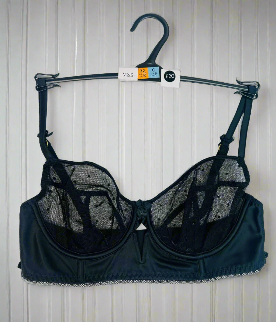 Black Boutique Balcony Bra