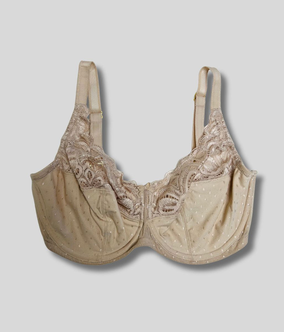 Almond Amelia Wired Lace Full Cup Bra