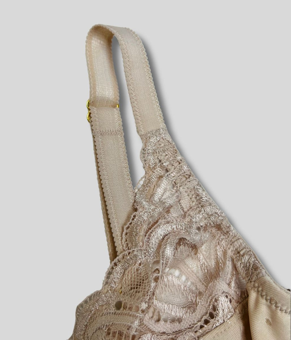 Almond Amelia Wired Lace Full Cup Bra