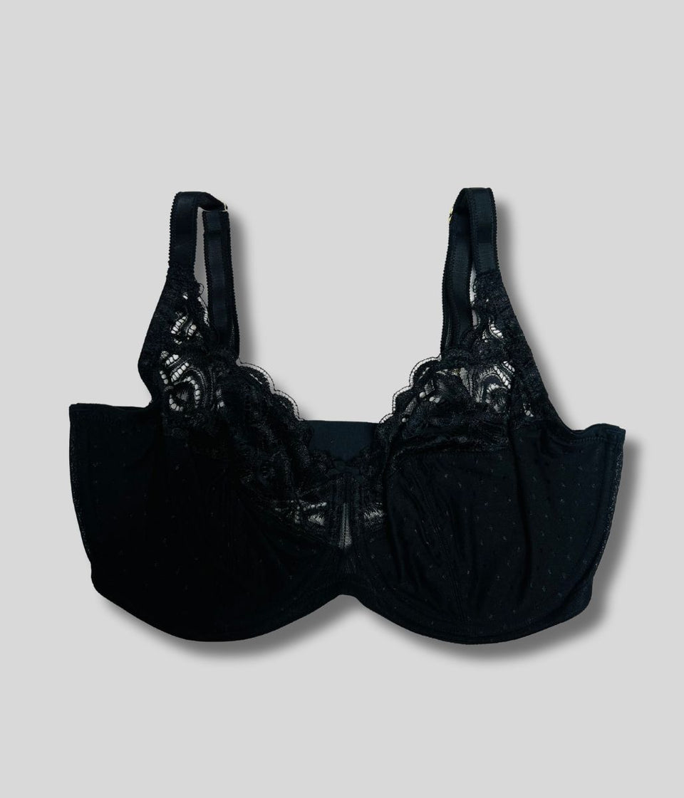 Black Amelia Wired Lace Full Cup Bra