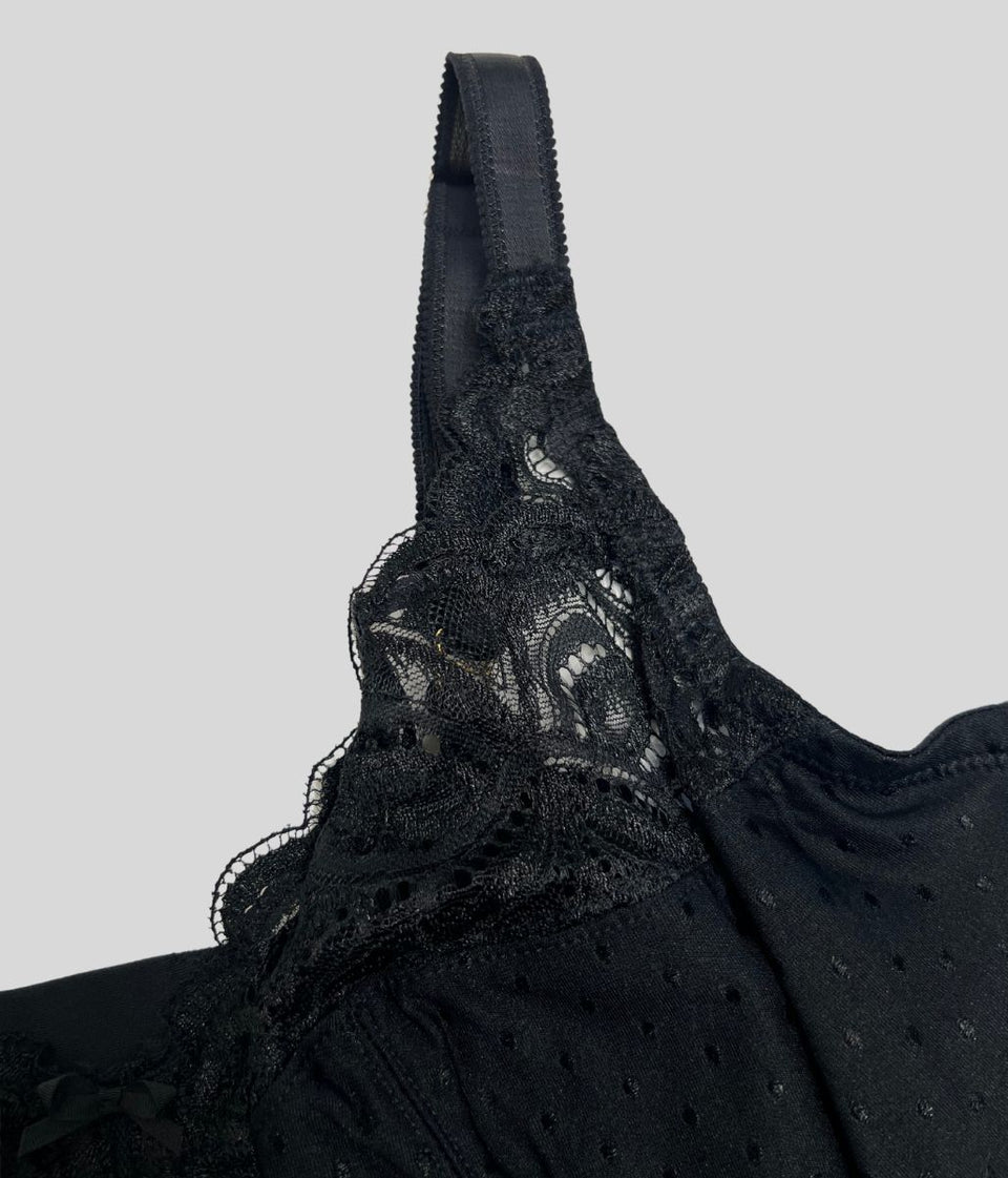 Black Amelia Wired Lace Full Cup Bra