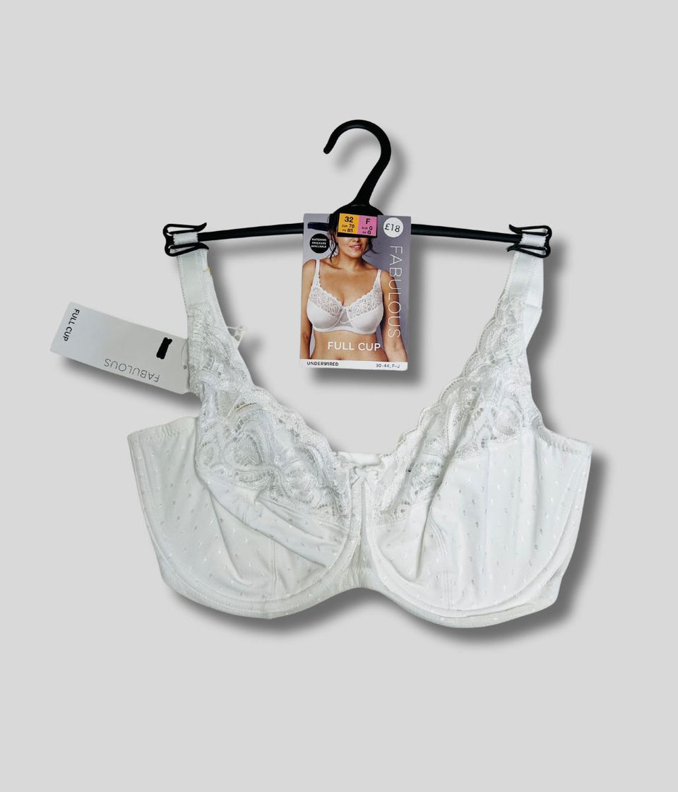 White Amelia Wired Lace Full Cup Bra