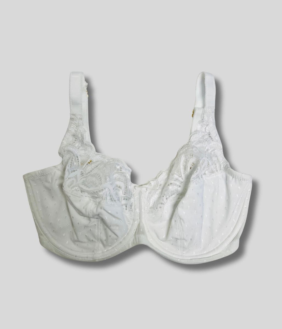 White Amelia Wired Lace Full Cup Bra